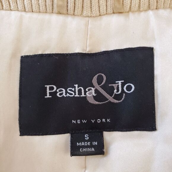 Pasha & Jo Champagne Long Hooded Medium-Weight Puffy Jacket size Small - Picture 10 of 12